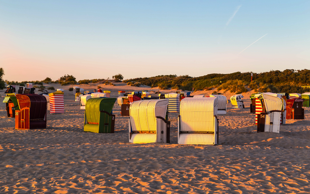 Sonnenuntergang am Strand der Insel Borkum