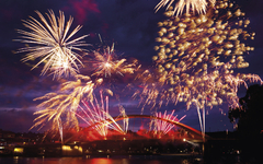 Feuerwerk über der Donau