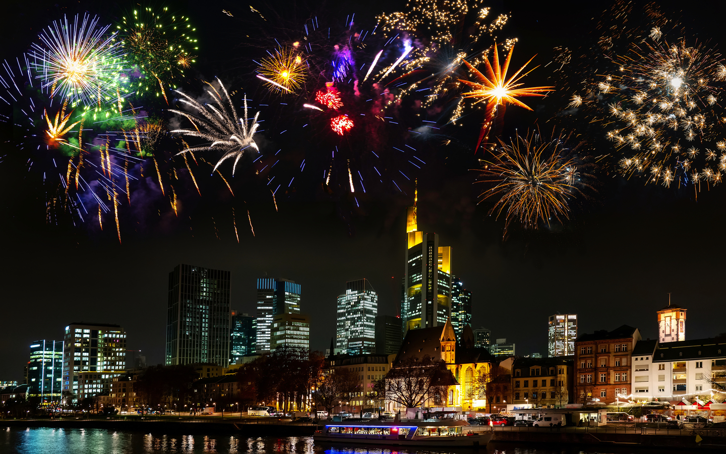 Feuerwerk in Frankfurt am Main, Deutschland