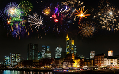 Feuerwerk in Frankfurt am Main, Deutschland