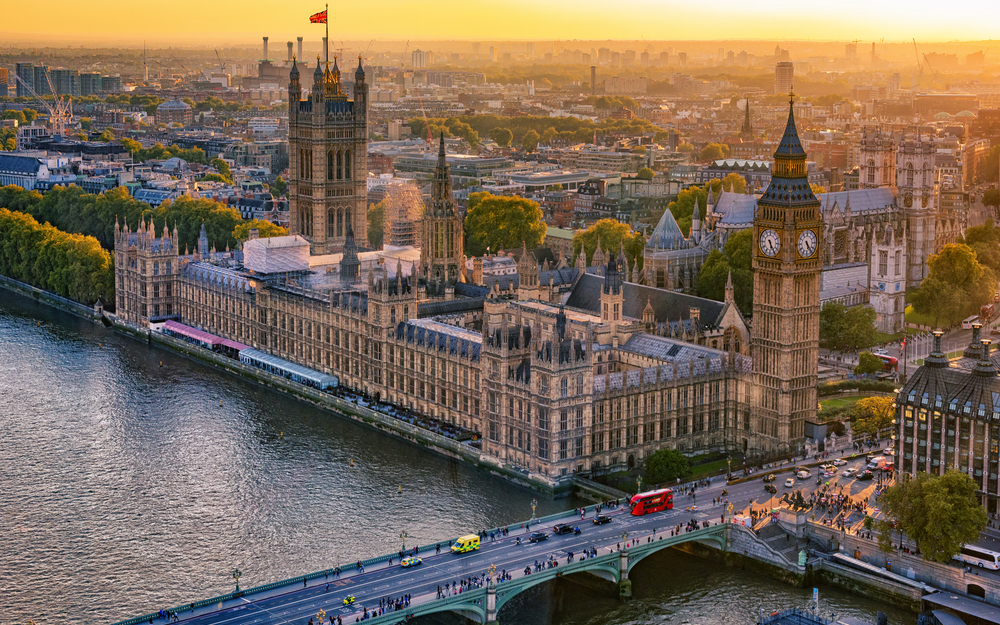 Houses of Parliament bei Sonnenuntergang
