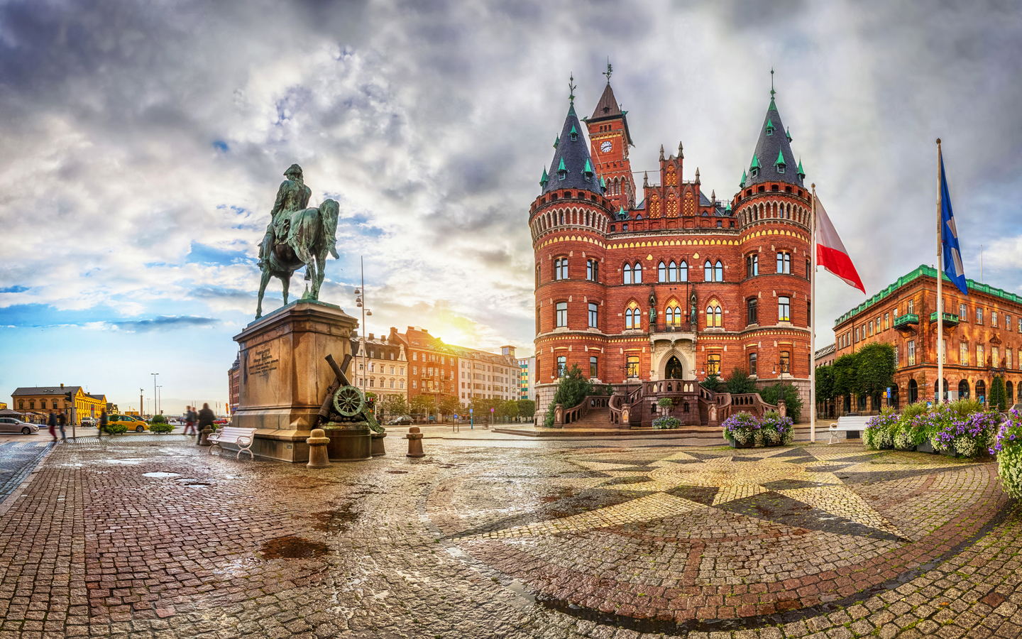 Ansicht über das Rathaus von Helsingborg in Schweden