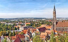 Panoramische Vogelperspektive von Landshut