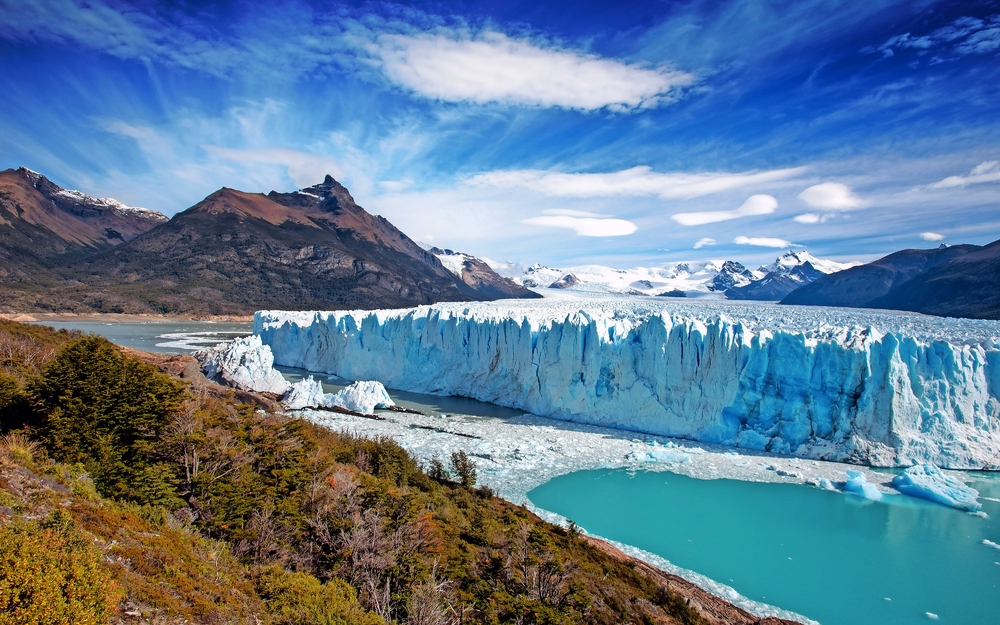 der Perito Moreno Gletscher im Nationalpark Glaciares außerhalb El Calafate