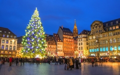 Weihnachtsmarkt in Straßburg im Elsass, Frankreich